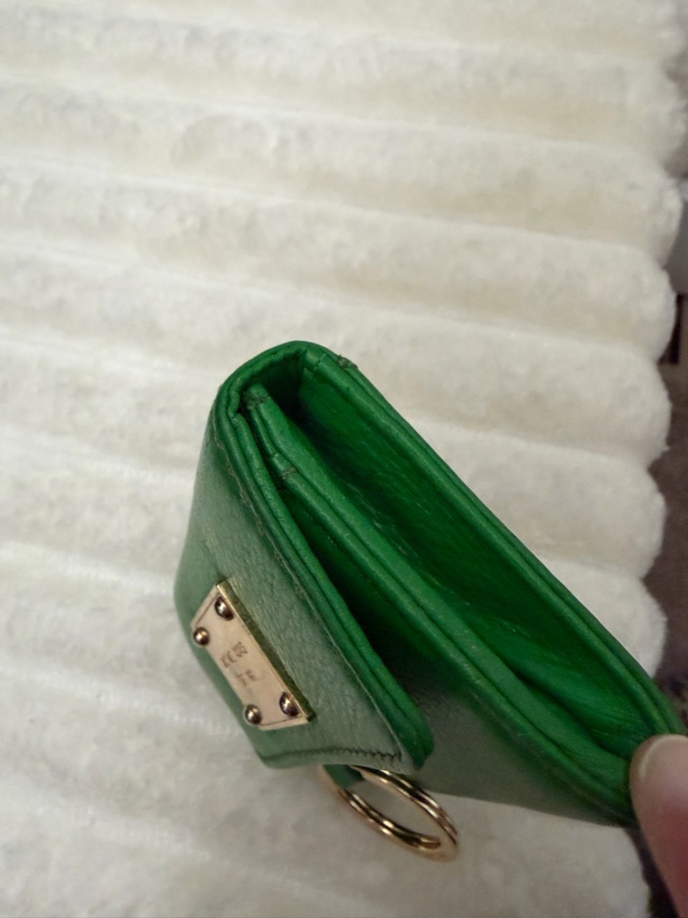Michael Kors Emerald Green Leather Wallet with ID Card Holder and Key Ring - Picture 7 of 9